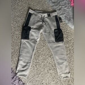 South Pole Gray Fleece Joggers with Black Accents